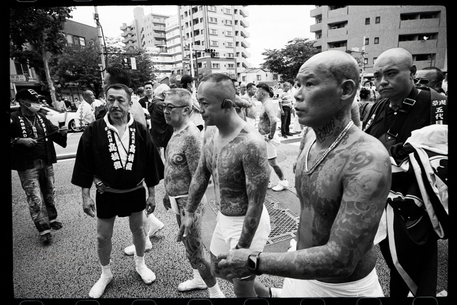 Sanja Matsuri Festival 2023 Naked Yakuza With Japanese Tatoos In