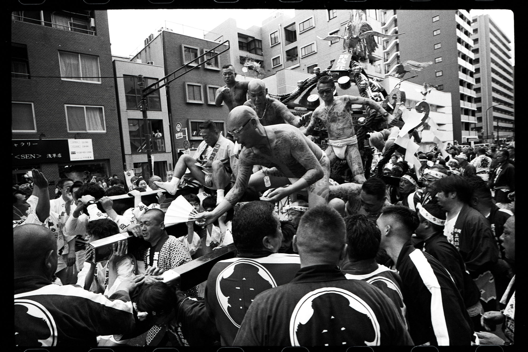 Sanja Matsuri Festival 2023 - Naked Yakuza with Japanese Tatoos in Photos