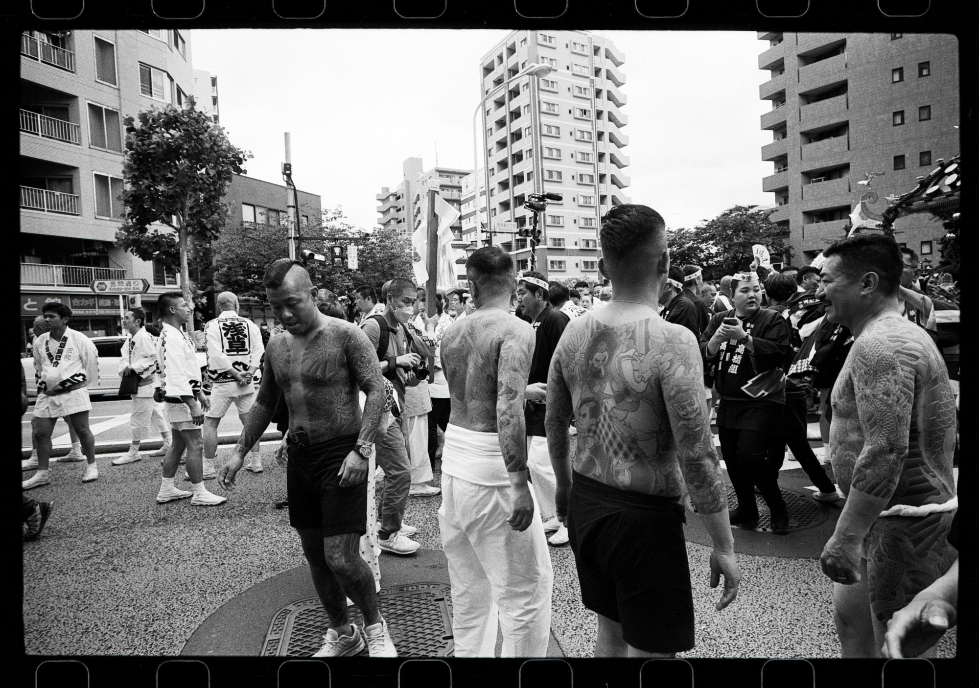 Sanja Matsuri Festival 2023 - Naked Yakuza with Japanese Tatoos in Photos